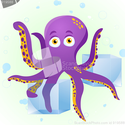 Image of Octopus Fortune Teller with Crystal Cube.