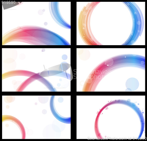 Image of Business Cards Set. Colorful Circles.