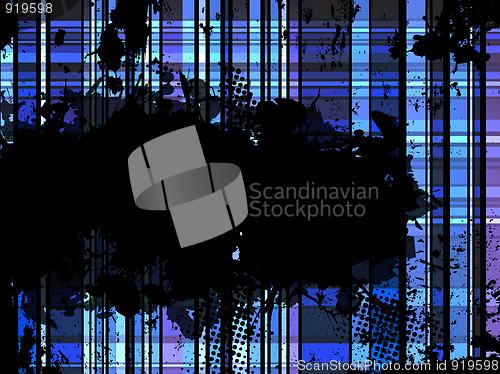 Image of Checkered Blue Grunge Background. 