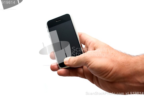 Image of man holding phone