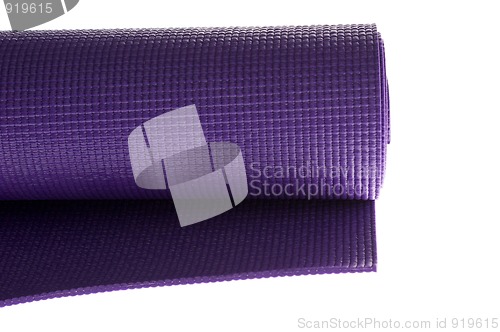 Image of purple yoga mat on white