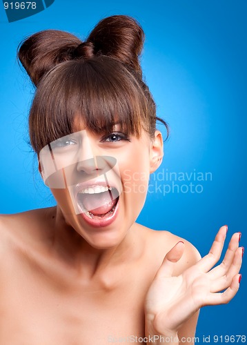 Image of gorgeous screaming female