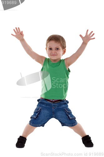 Image of boy raising his arms