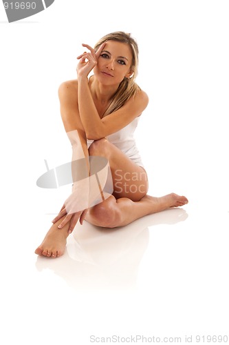Image of pretty woman sitting