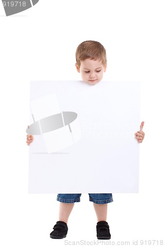 Image of kid with blank board