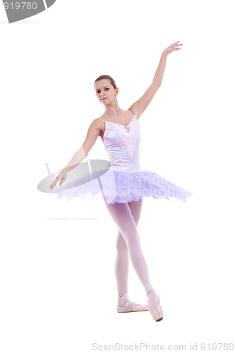 Image of ballerina is dancing gracefully