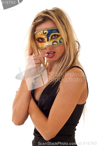 Image of  woman with carnival venice mask