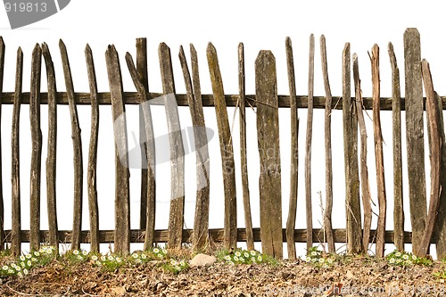 Image of old and rough wooden fence