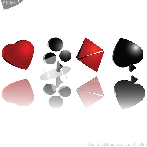 Image of 3d gambling cards symbols