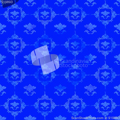 Image of Blue pattern with floral decorations