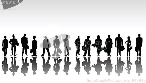 Image of Stylized business people silhouettes