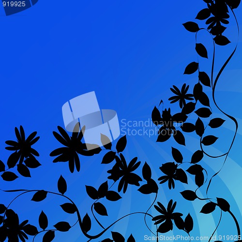 Image of Flowers silhouettes background