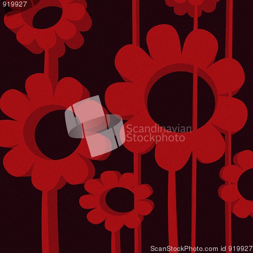 Image of Grunge flowers in red tones