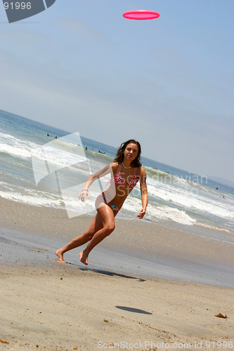 Image of Beach Frisbee Girl