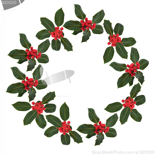 Image of Holly Leaf and Berry Wreath