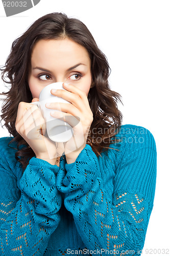 Image of Woman drinking coffee