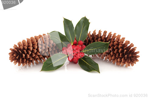 Image of Holly and Pine Cone Decoration