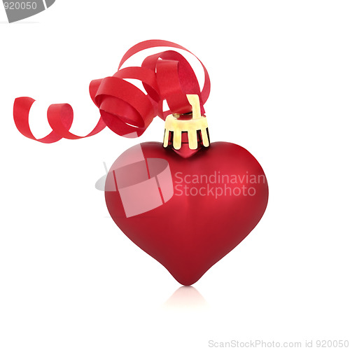 Image of Christmas Red Heart Bauble