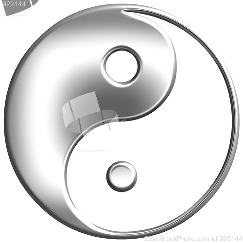 Image of 3D Silver Tao Symbol 