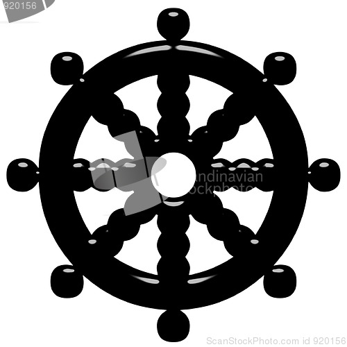 Image of 3D Buddhism Symbol Wheel of Dharma