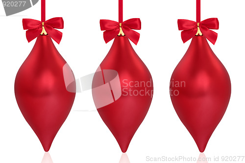 Image of Red Christmas Droplet Baubles