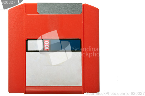 Image of Red Zip Disk isolated on white background