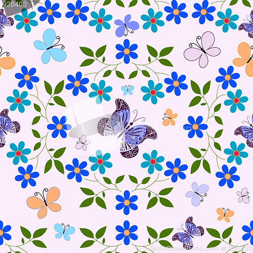 Image of Seamless floral white pattern 