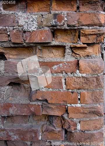 Image of Old damaged brick wall