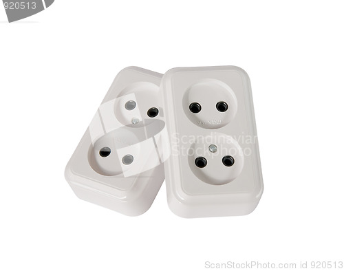 Image of Electric power outlet with clipping path