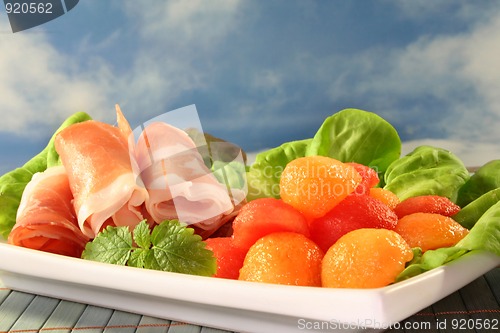 Image of Ham with melon