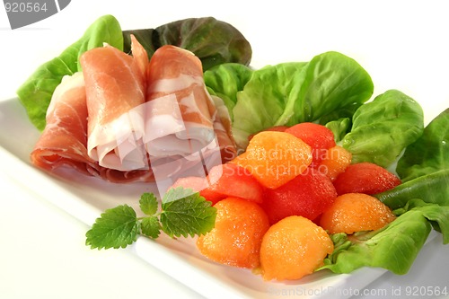 Image of Ham with melon