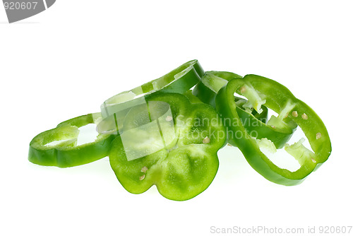 Image of Green bell pepper slices