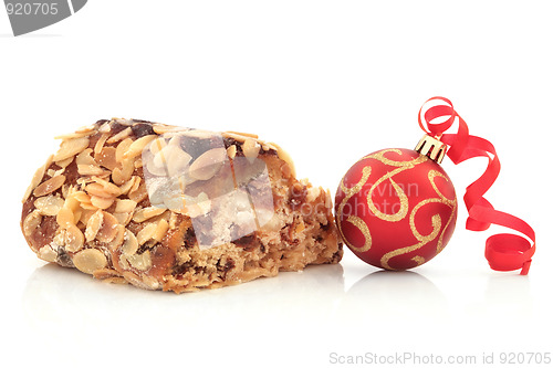 Image of Stollen Cake and Christmas Bauble