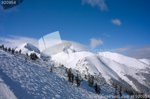 Image of Alpine ski slope at winter Bulgaria