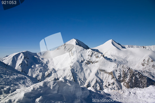 Image of Winter mountains landscape in sunny day