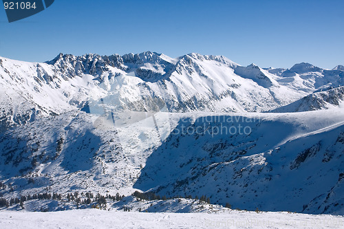 Image of Winter mountains landscape. Bulgaria, Bansko