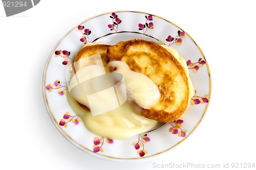 Image of Two pancakes with condensed milk