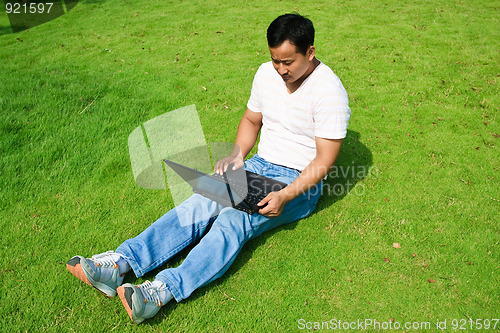 Image of man using laptop