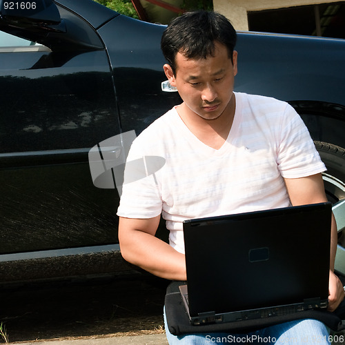 Image of man using laptop