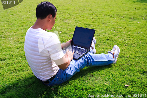 Image of man using laptop