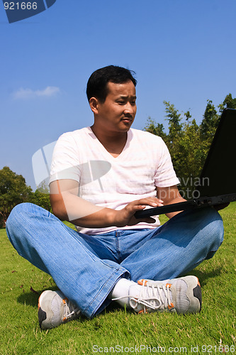 Image of man using laptop