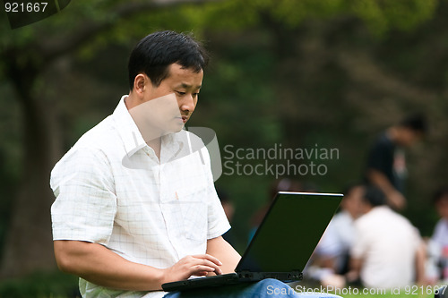 Image of man using laptop