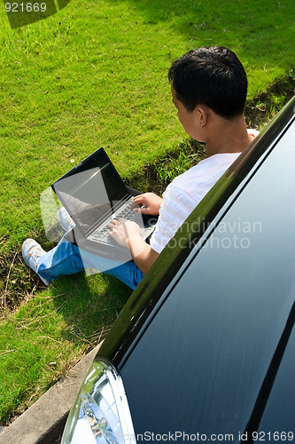 Image of man using laptop