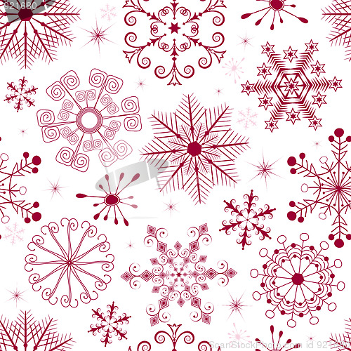 Image of Seamless white, pink and red christmas pattern 