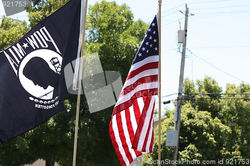 Image of American And POW Flags