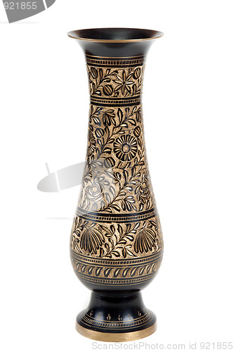 Image of Brass vase with pattern