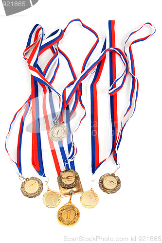 Image of Golden medals with tape