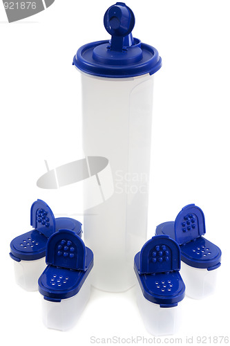 Image of Saltcellar and plastic bottle