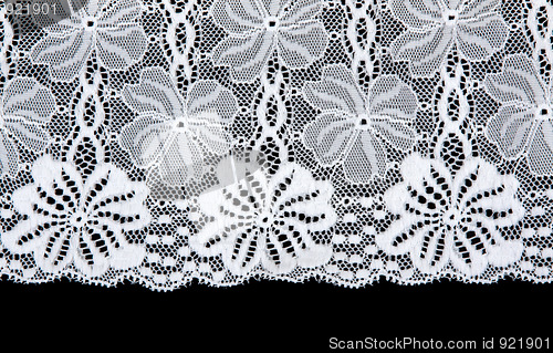 Image of White lace with pattern in form flower