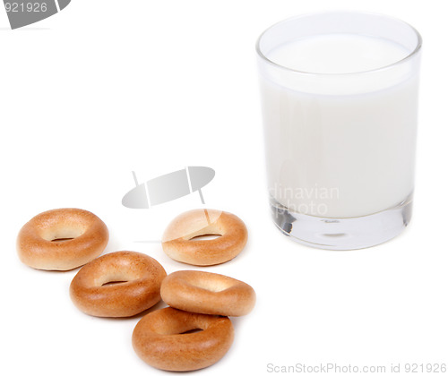 Image of Glass milk bagels